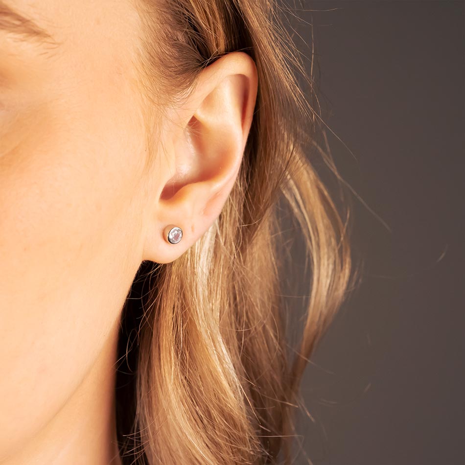 April Birthstone Earrings - White Topaz