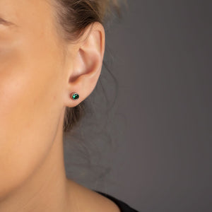 May Birthstone Earrings - Siberian Emerald