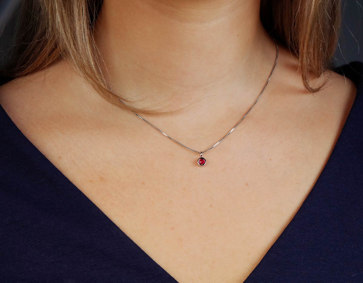 July Birthstone Pendant - Ruby