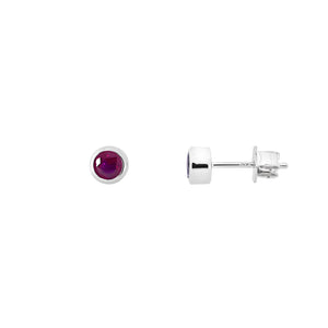 July Birthstone Earrings - Corundum Ruby