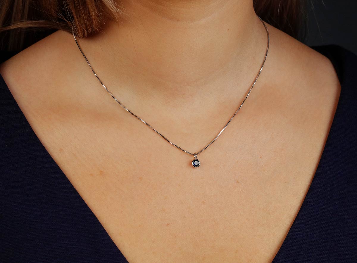 September Birthstone Pendant - Blue Spinel