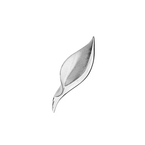 Silver Twisted Leaf Brooch