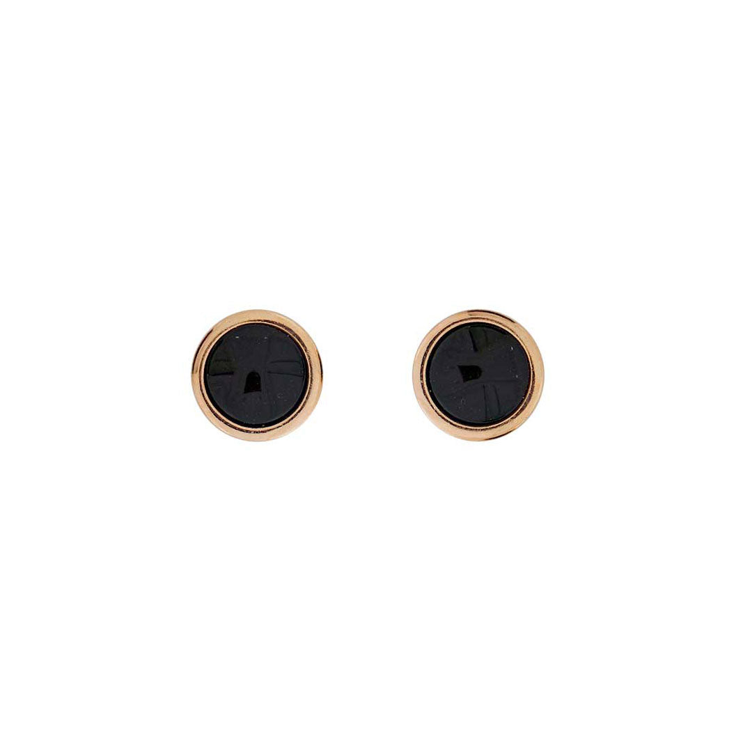 Rose Gold Vermeil &amp; Amber Small Button Studs; 6mm