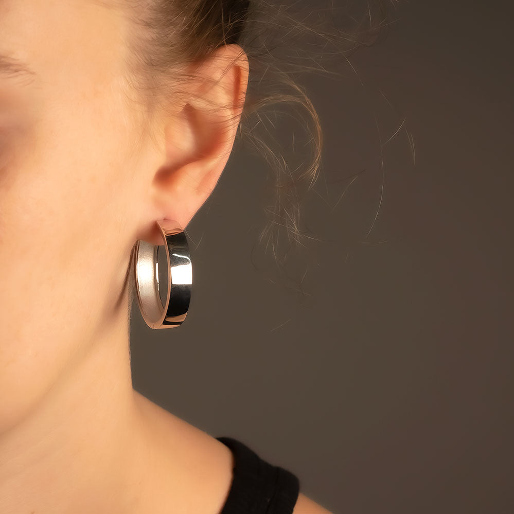 Hinge Hoop Earrings - Large Wide