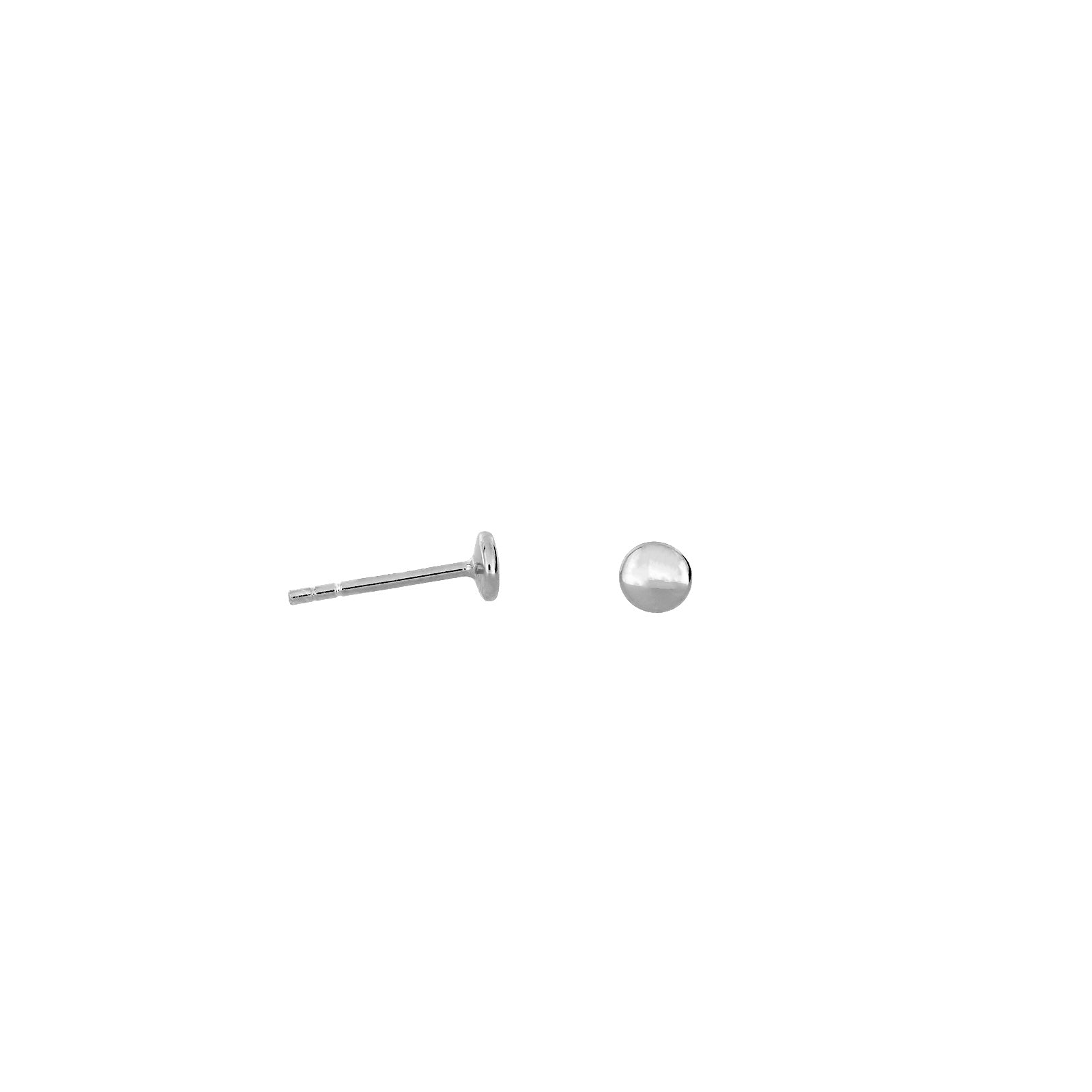 Double Curved Button Stud Earrings - Sterling Silver