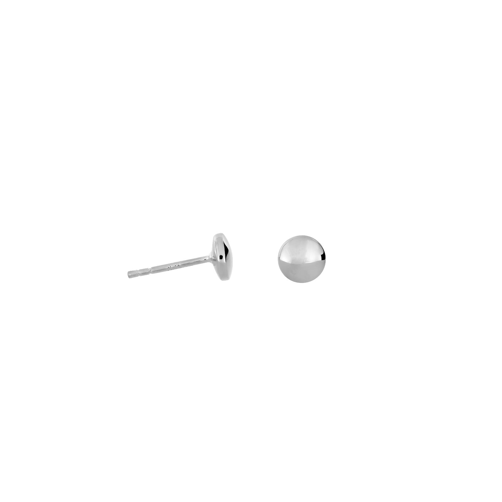 Double Curved Button Stud Earrings - Sterling Silver