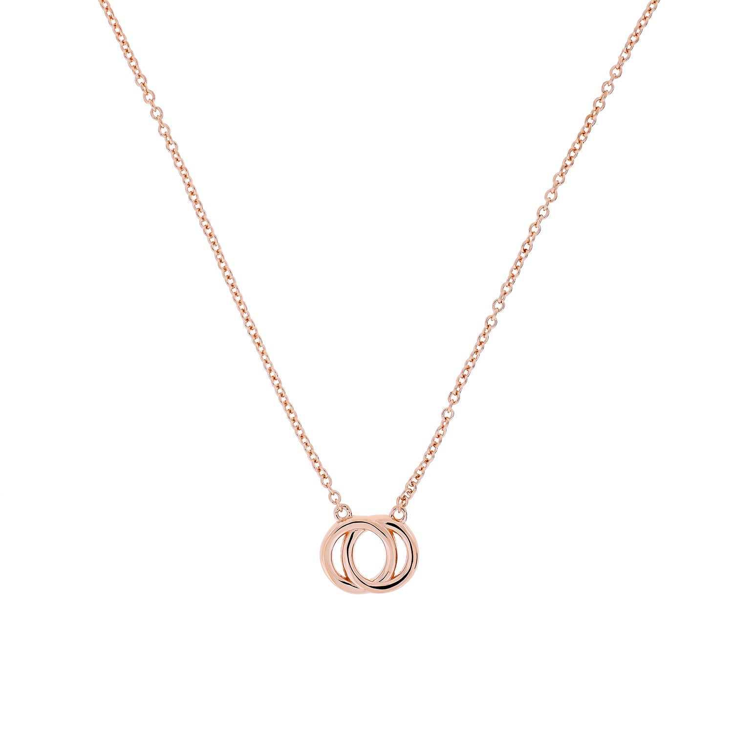 Rose Gold Vermeil Reversible Interlocking Circles Necklace