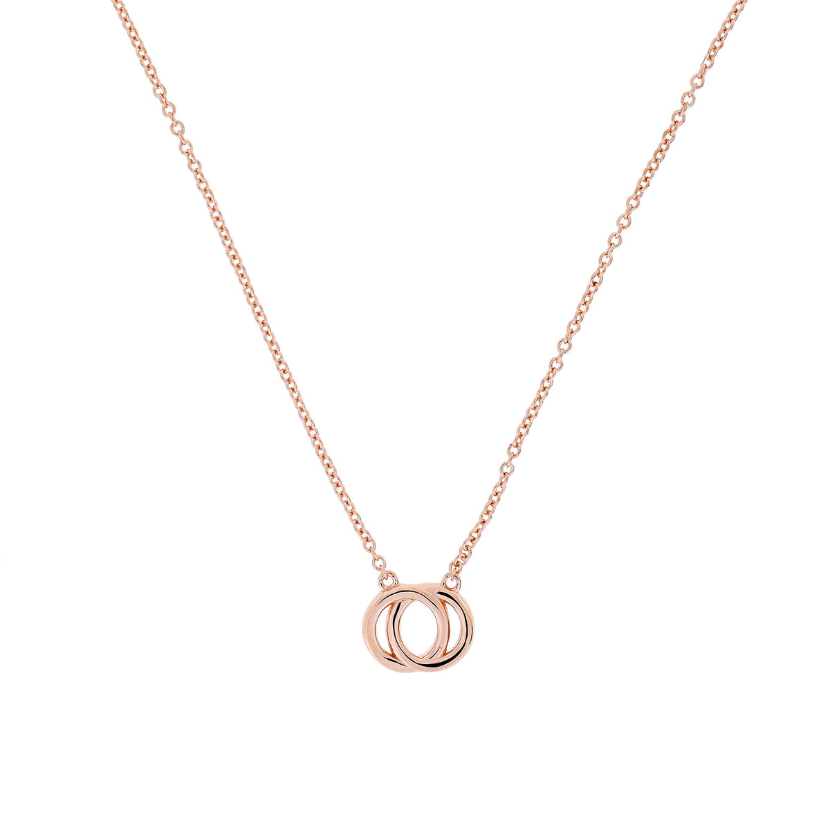 Rose Gold Vermeil Reversible Interlocking Circles Necklace
