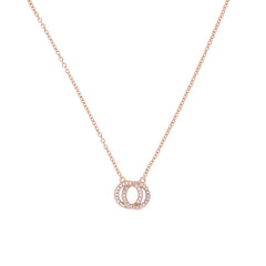 Rose gold interlocking deals circle necklace