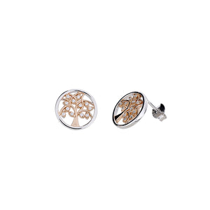 Arbor Vitae Stud Earrings with Stones