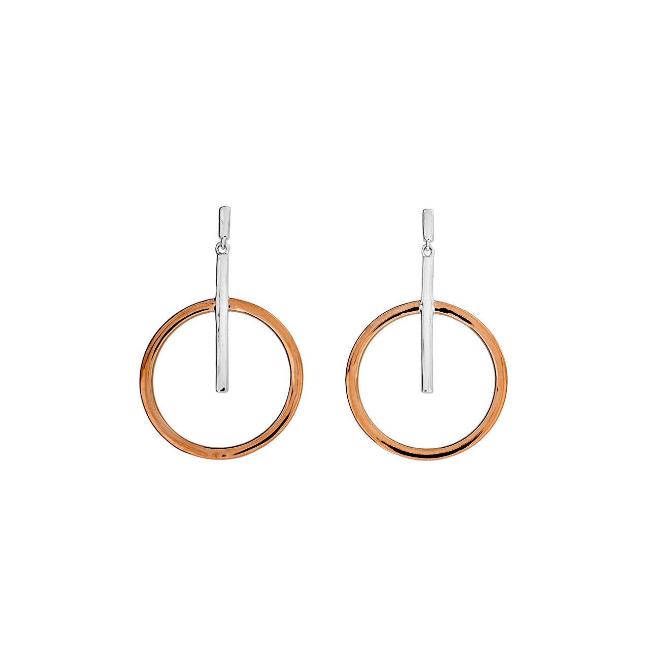 Circle and online line earrings