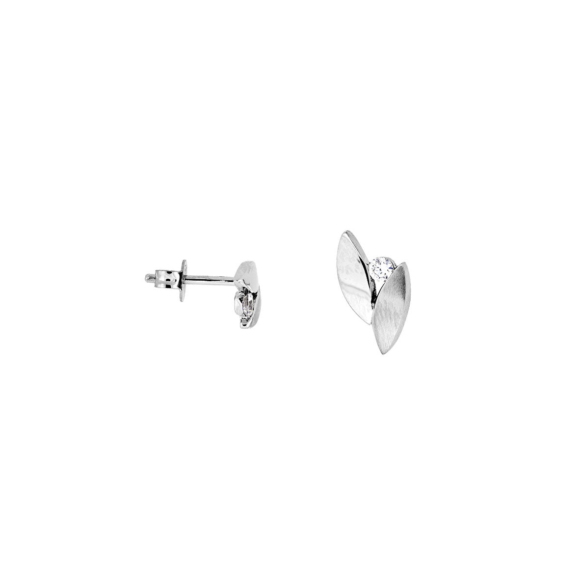 White gold deals flat stud earrings