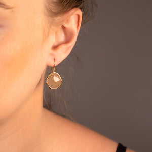 Golden Rutilated Quartz Drop Earrings