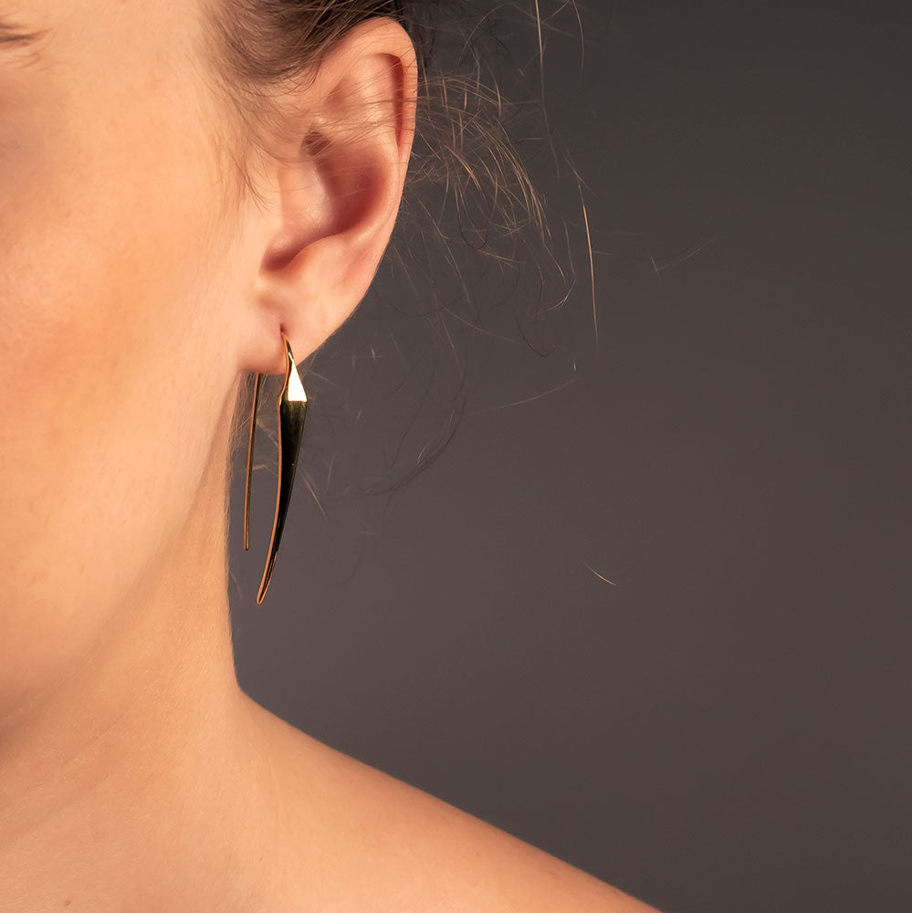 Silver Spear Hook Through Earrings