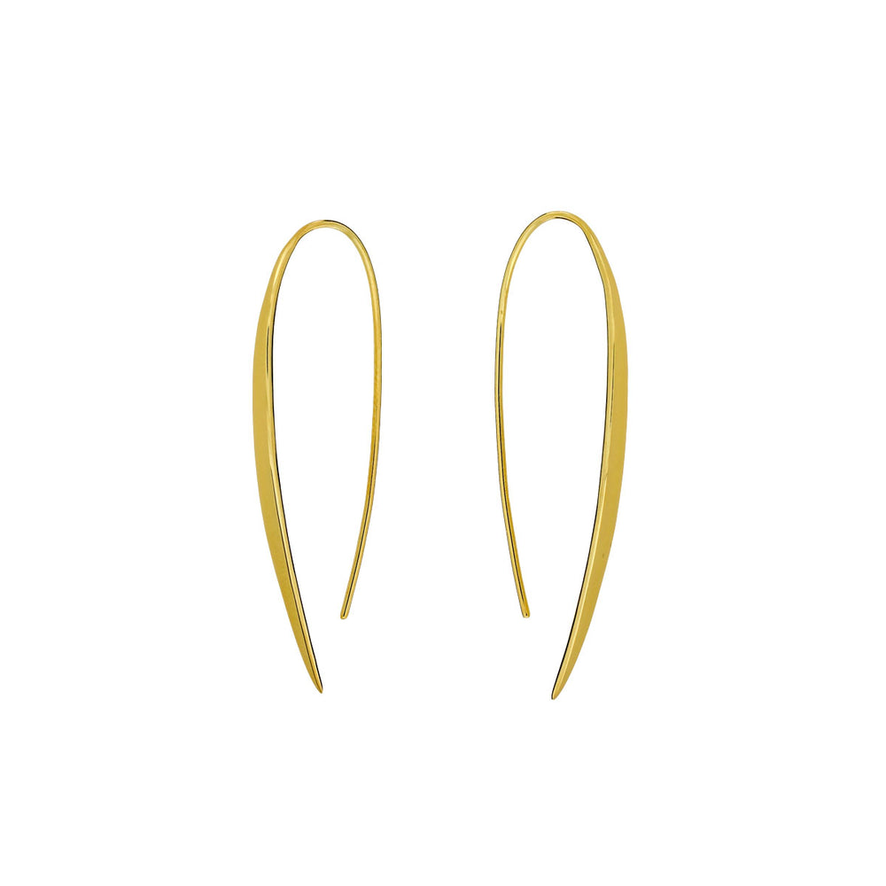 Silver Lance Hook Through Earrings - Azendi