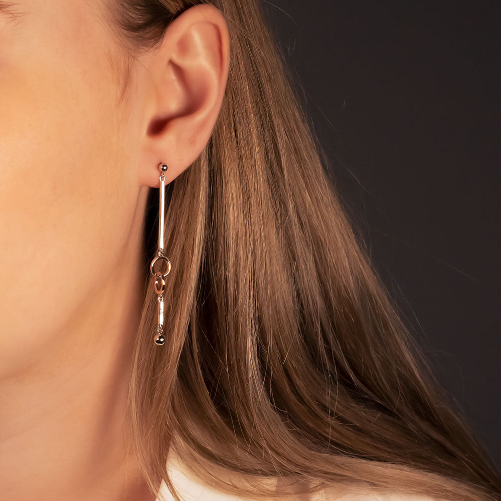 Metropolitan Interlocking Loops & Lines Drop Earrings