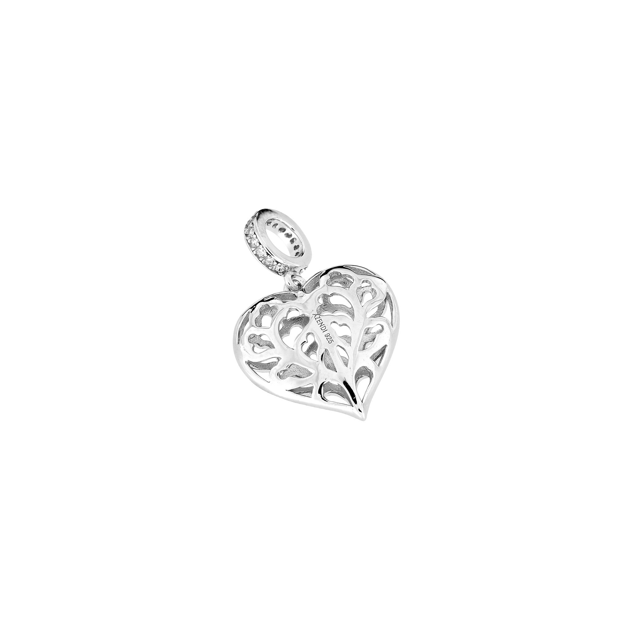 Silver Hanging Heart of Yorkshire Bead Charm
