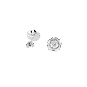 Sterling Silver Yorkshire Rose Earrings - Frosted