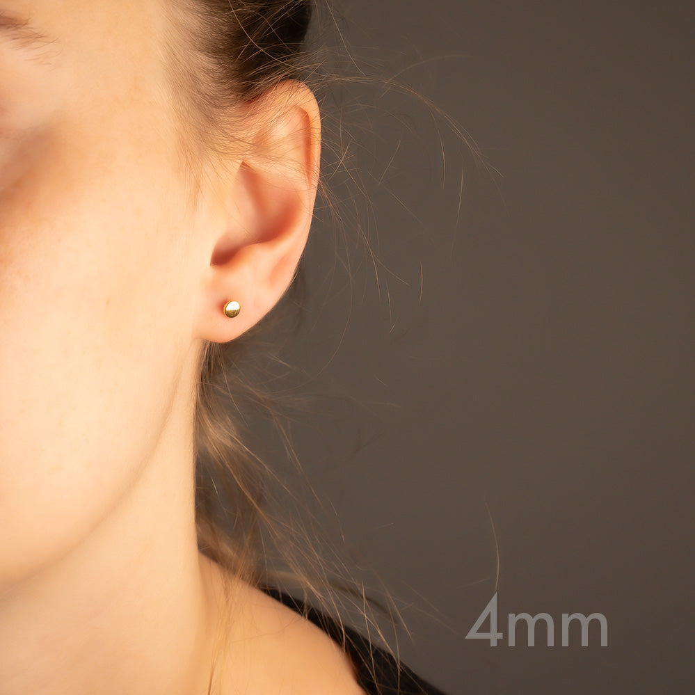 Double Curved Button Stud Earrings - Yellow Gold Vermeil