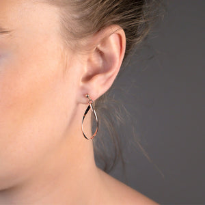 Silver Twisting Loop Earrings