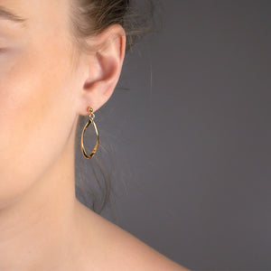Silver Twisting Loop Earrings