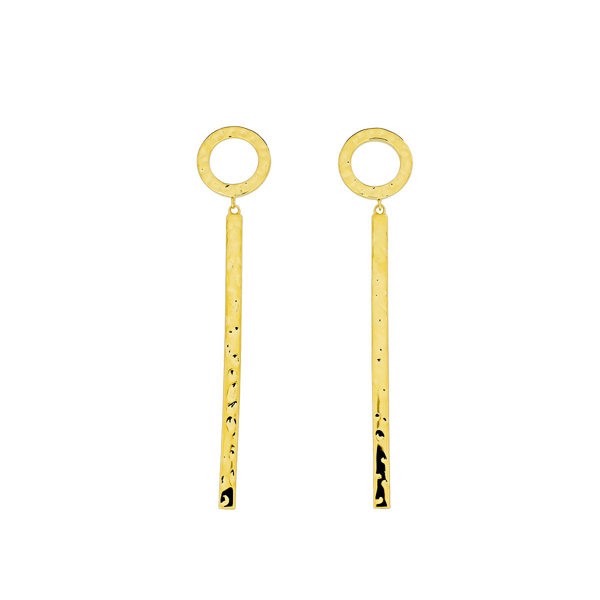 Moda Hammered Bar Drop Earrings Azendi