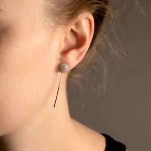 Pavé Button Hook-Through Earrings
