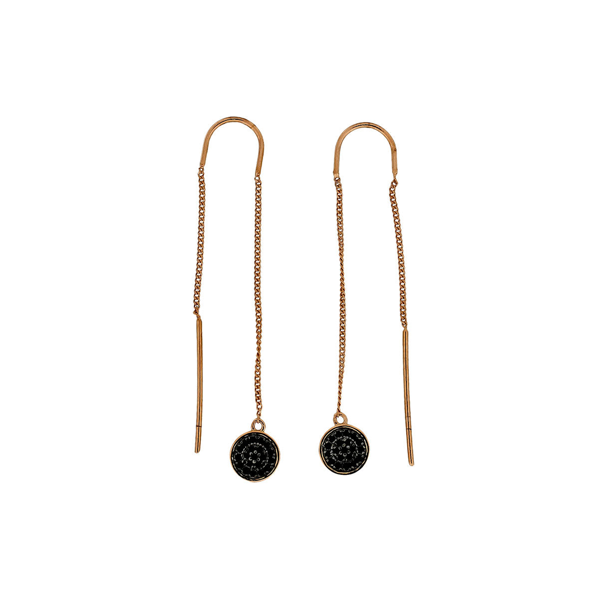Midnight Rose Pull Through Chain Earrings