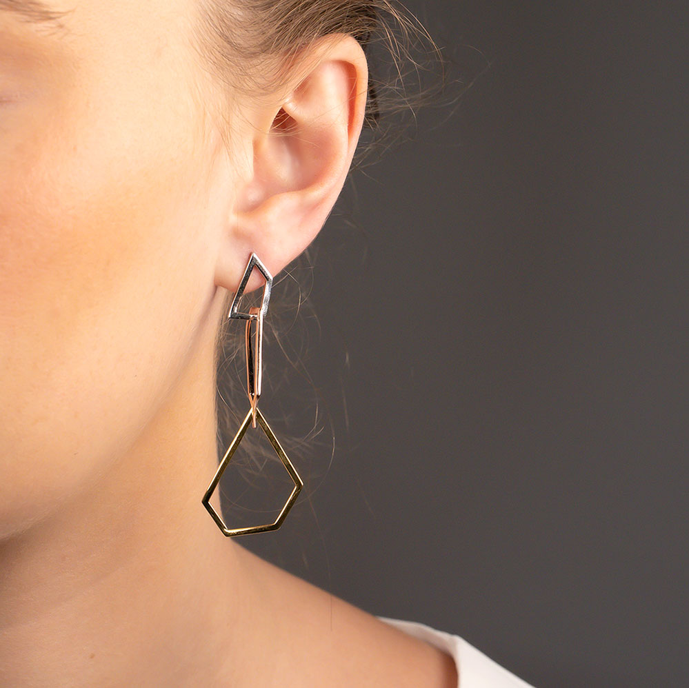 Pinnacle Three Polygon Drop Earrings