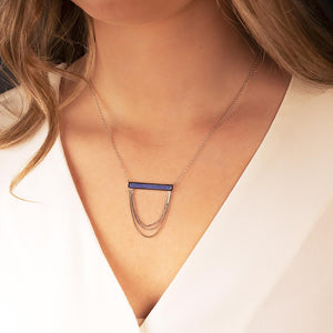 Horizon Chains Necklace in Blue Howlite