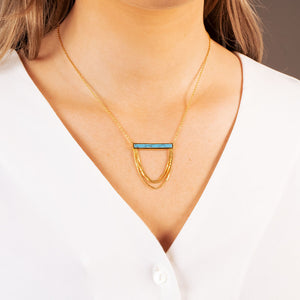 Horizon Chains Necklace in Sky Blue Howlite