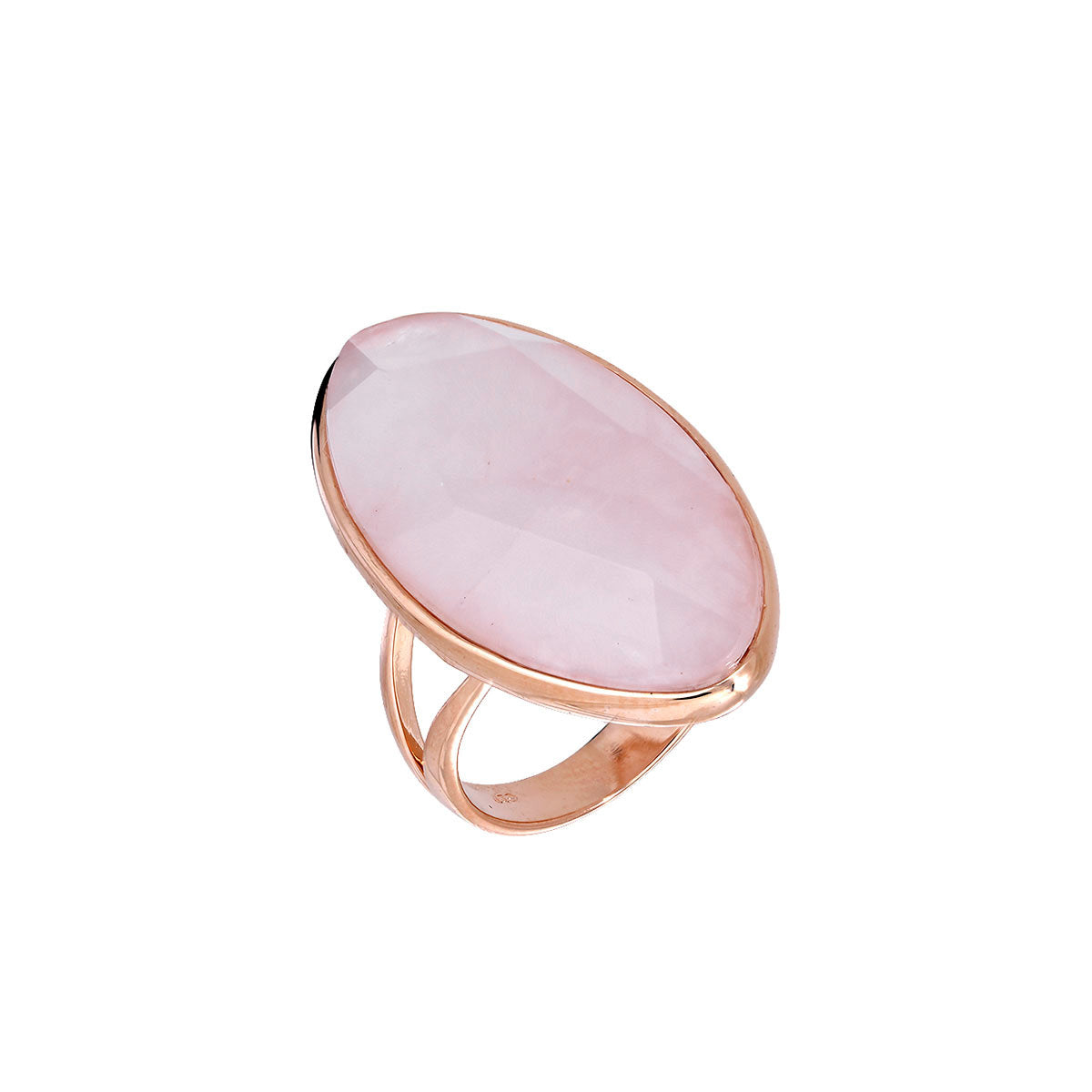 Rose Quartz &amp; Rose Gold Vermeil Stone Ring