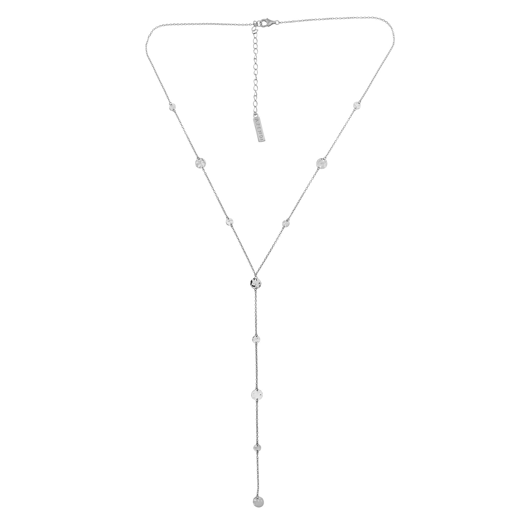 Tribeca Planished Discs Y Necklace