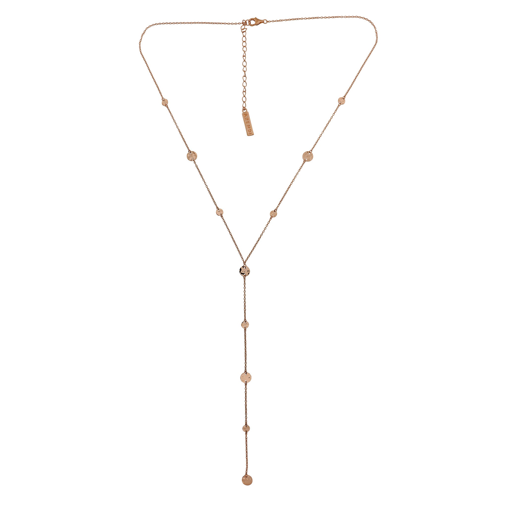 Tribeca Planished Discs Y Necklace