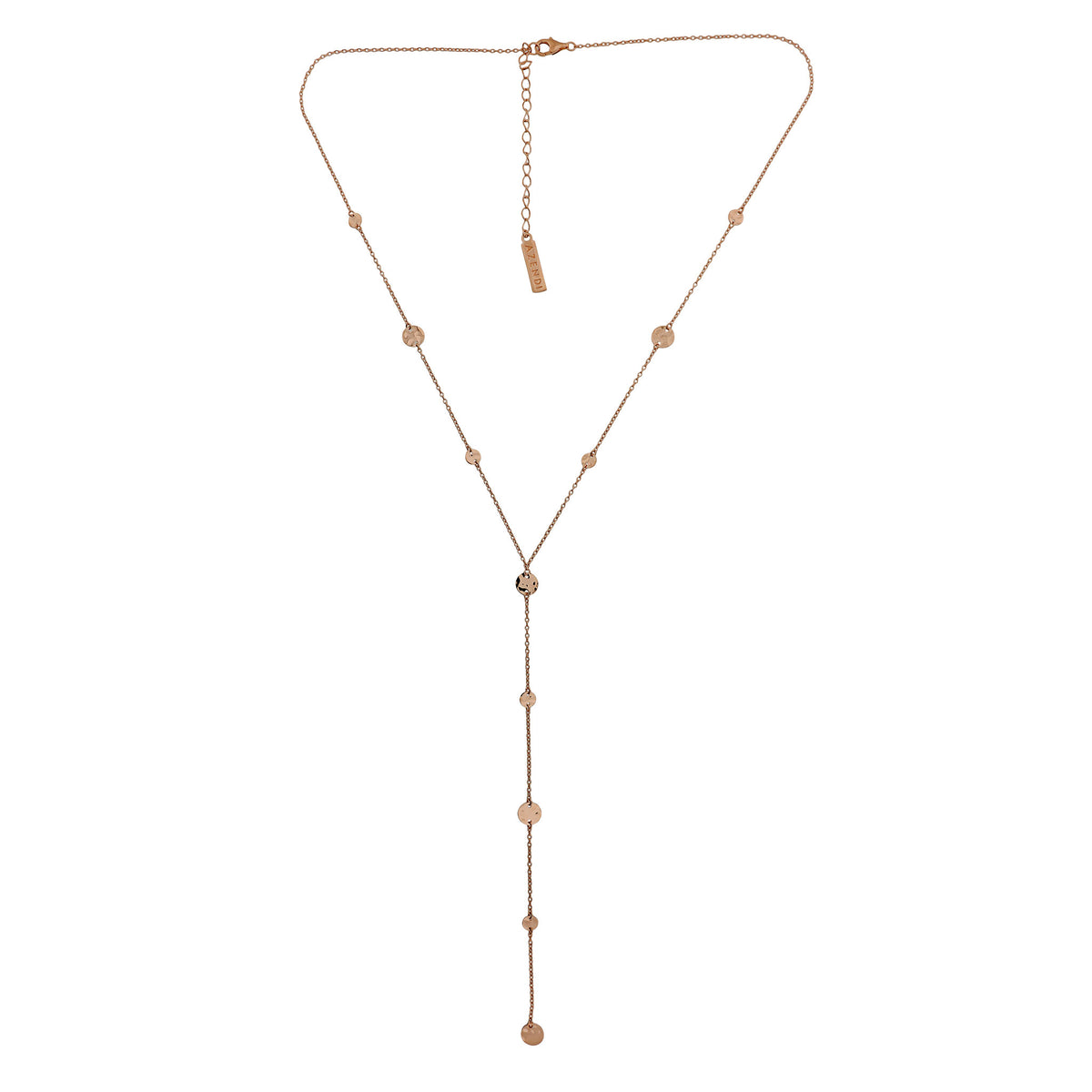 Tribeca Planished Discs Y Necklace