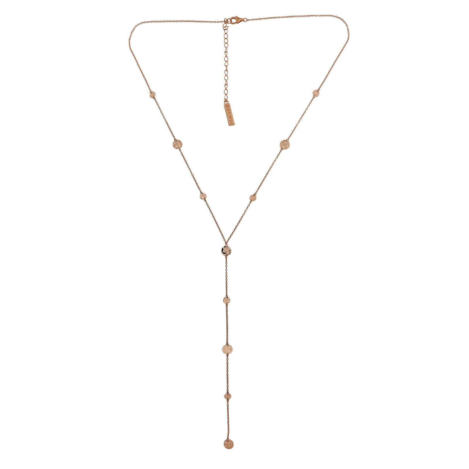 Tribeca Planished Discs Y Necklace