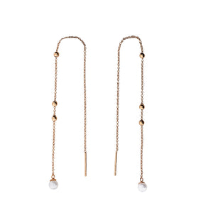 Tribeca Pearl & Bead Pull-Through Earrings