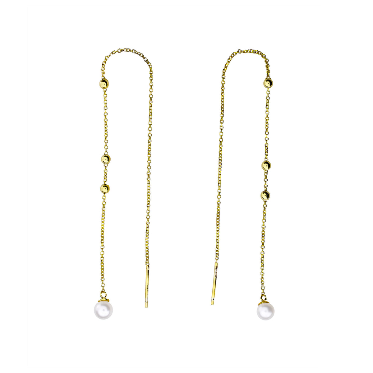 Tribeca Pearl & Bead Pull-Through Earrings