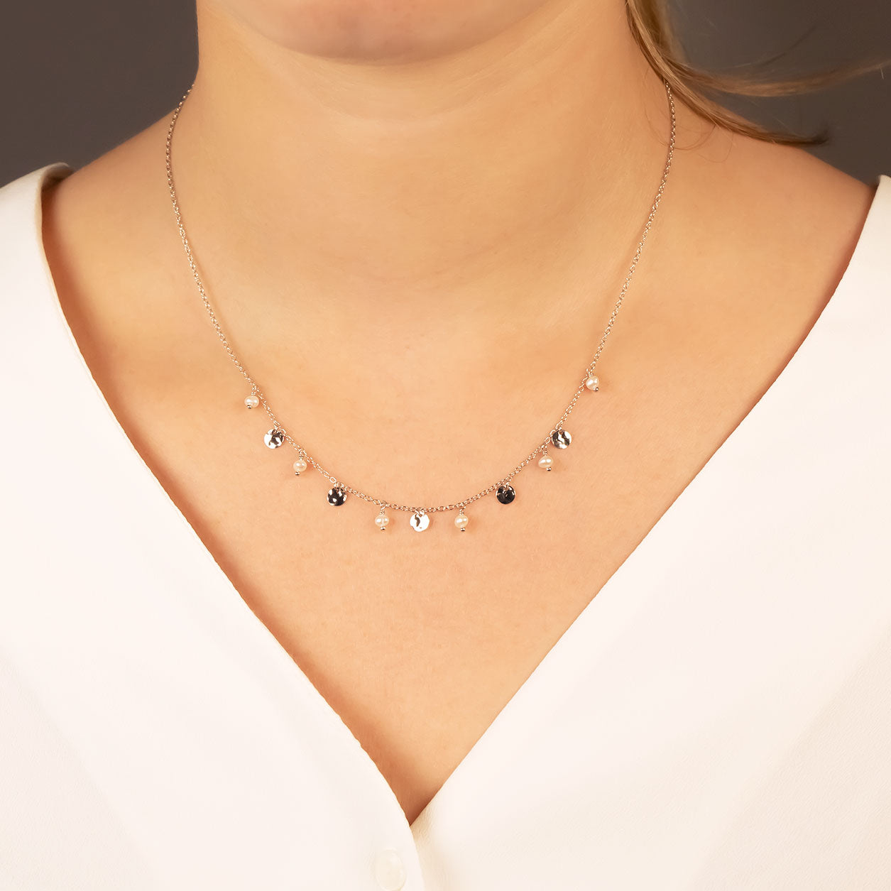 Tribeca Pearl & Disc Necklace