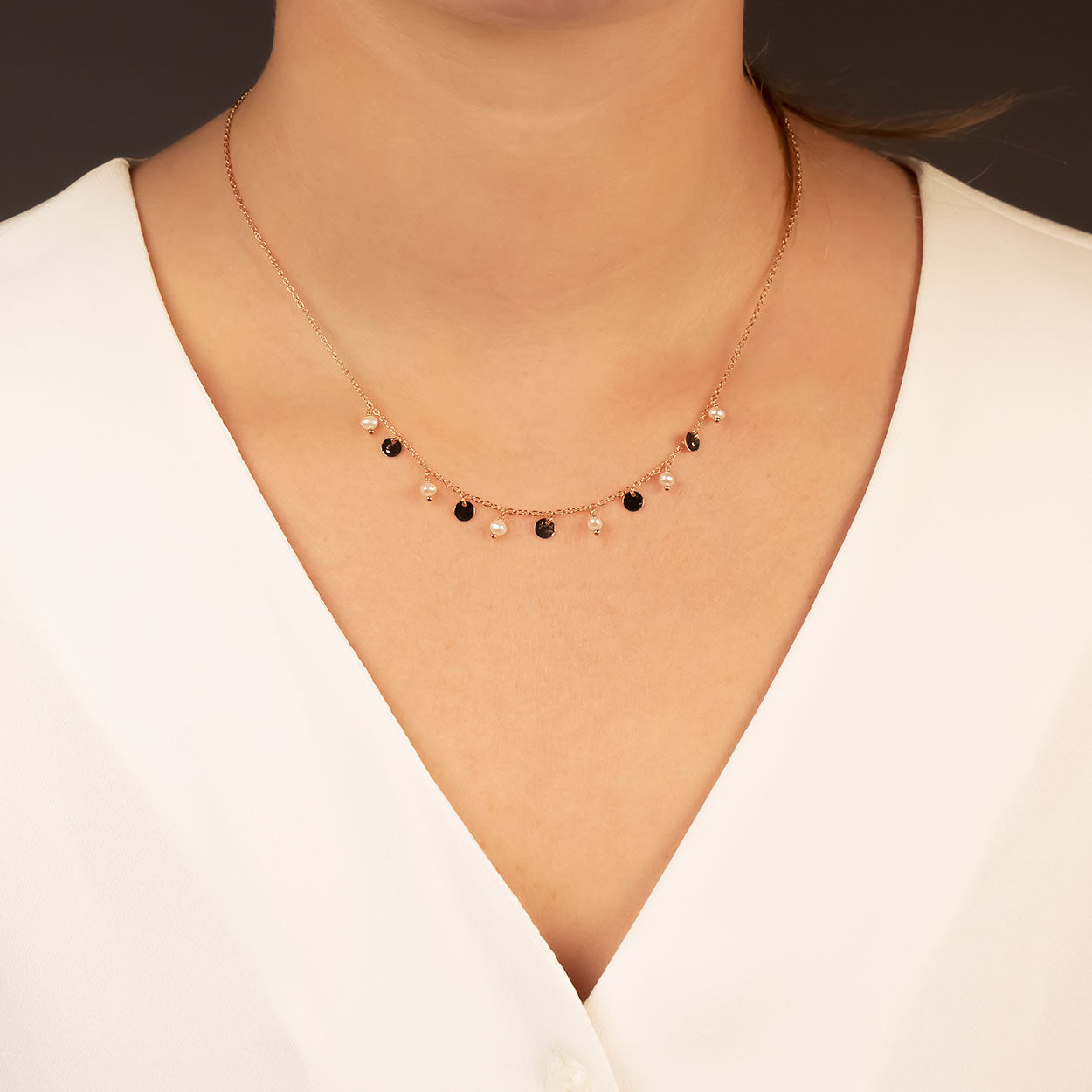 Tribeca Pearl & Disc Necklace