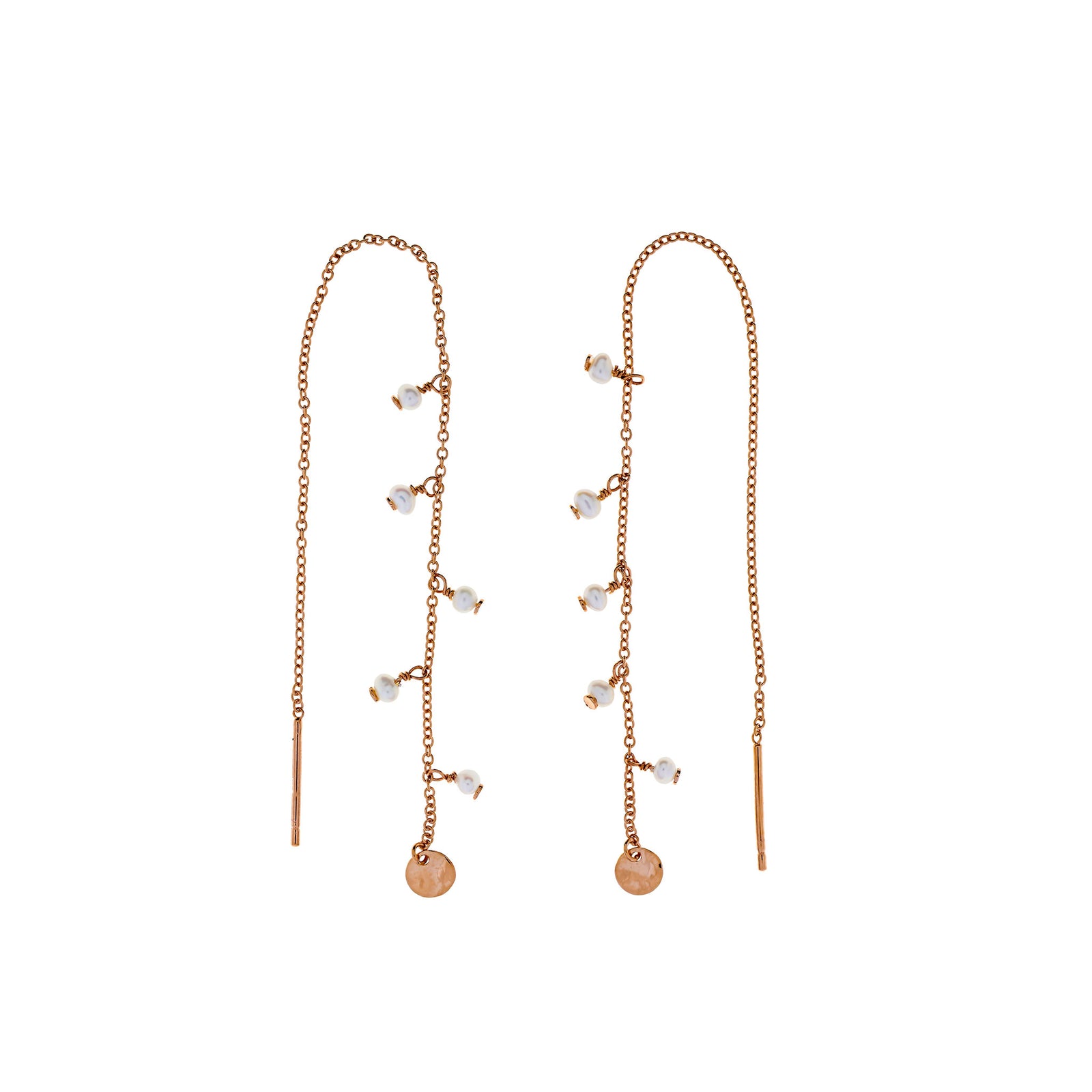 Tribeca Pearl & Disc Pull Through Earrings