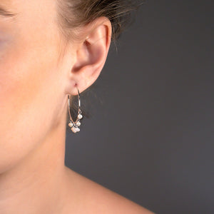 Tribeca Dangling Pearl Hoop Earrings