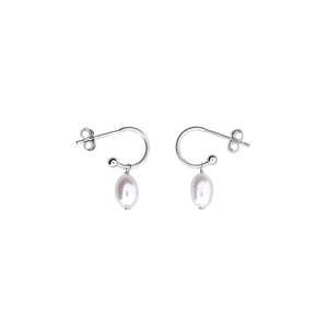 Tribeca Mini Hoop & Pearl Drop Earrings