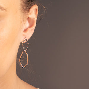 Pinnacle Interlocking Polygon Earrings - Silver