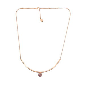 Ithica Curve Necklace with Strawberry Quartz