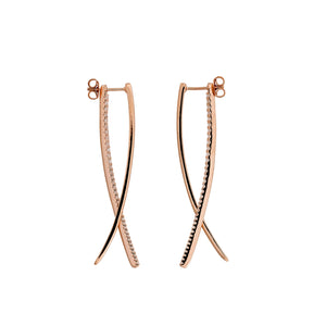 Balanced Double Curl Earrings - With Pavé