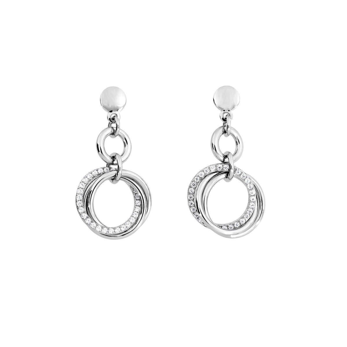 Entangled Love Knot Drop Earring - With Pavé