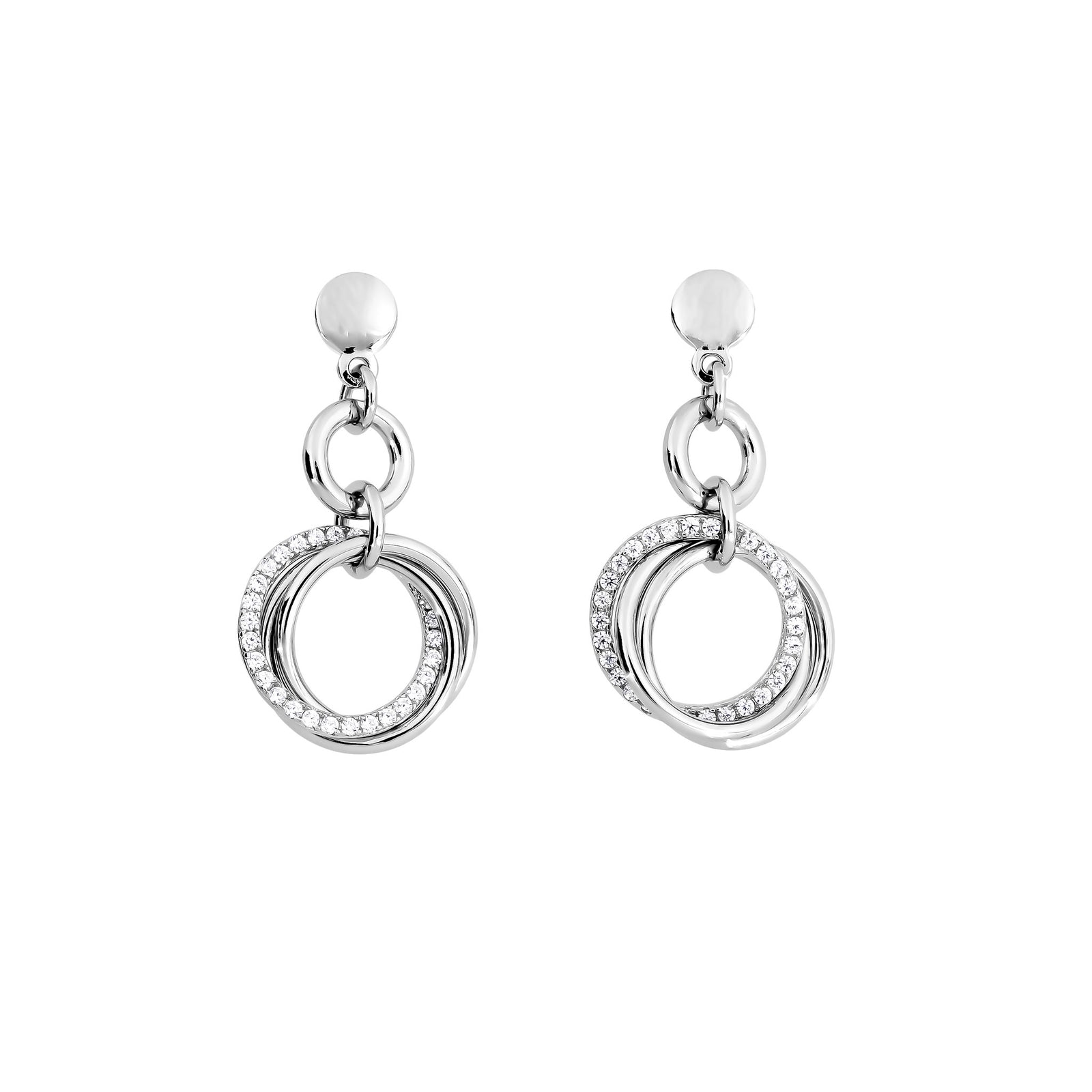 Entangled Love Knot Drop Earring - With Pavé