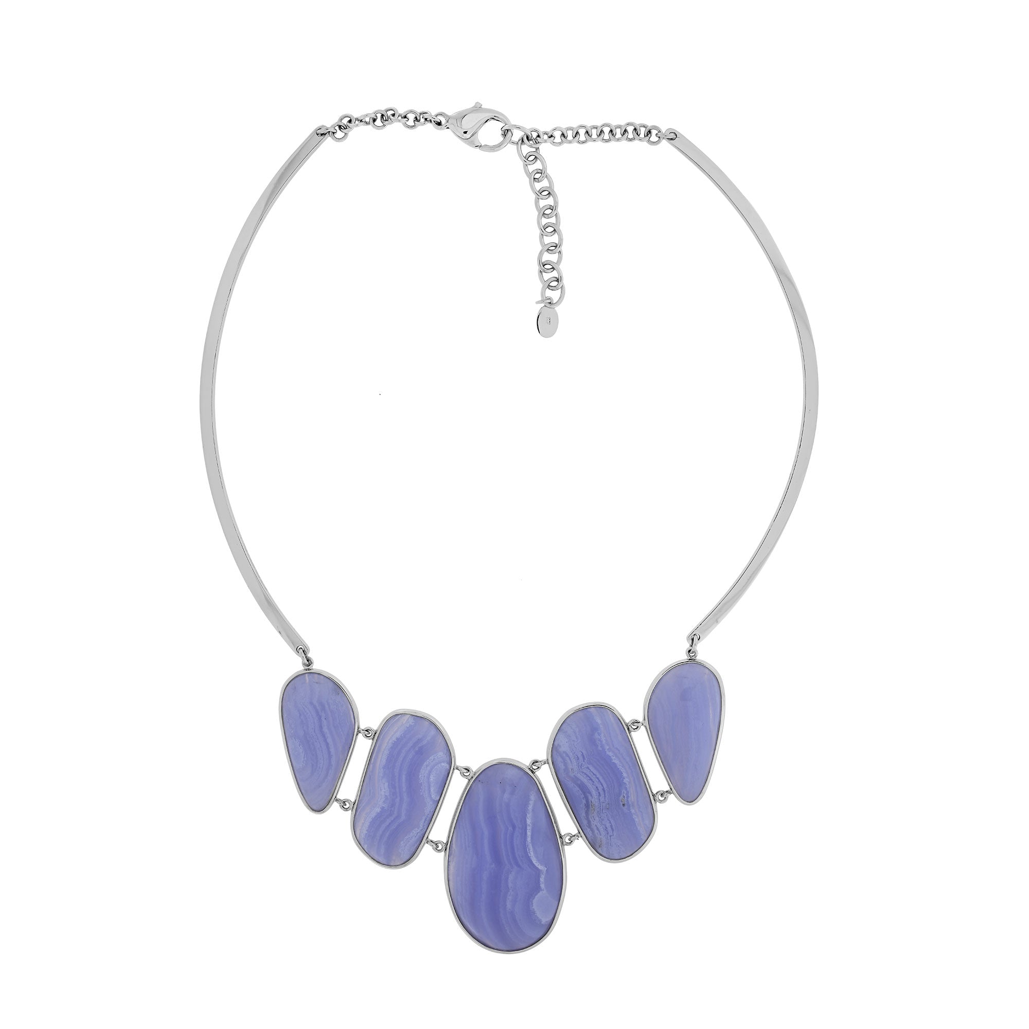 Blue Agate and Silver Avalon Statement Necklace