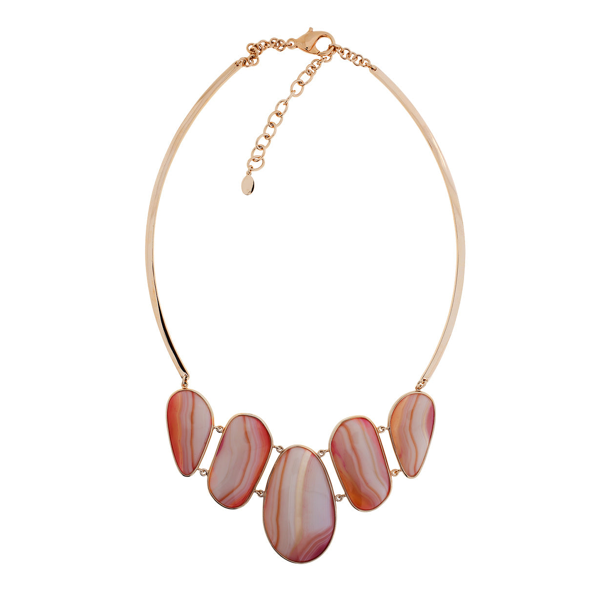 Rose Gold Vermeil Pink Agate Avalon Statement Necklace